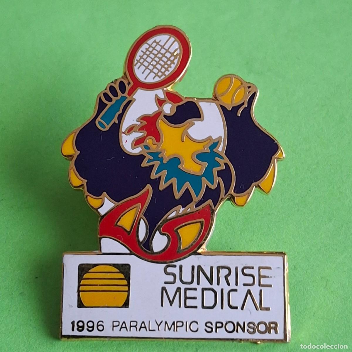 Pin's de collection: PIN OLIMPICO OLYMPIC GAMES JUEGOS OLIMPICOS OLIMPIADAS - SUNRISE MEDICAL 1996 PARALYMPIC SPONSOR