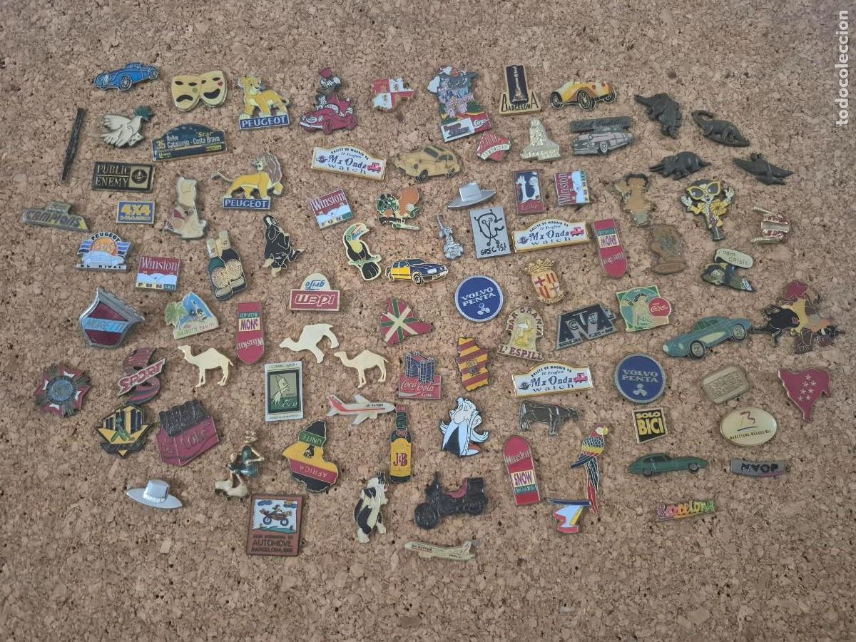 Pins de colecci&oacute;n: LOTE 89 PINS ANTIGUOS COCHES PIN DIBUJOS AVIONES ETC ETC