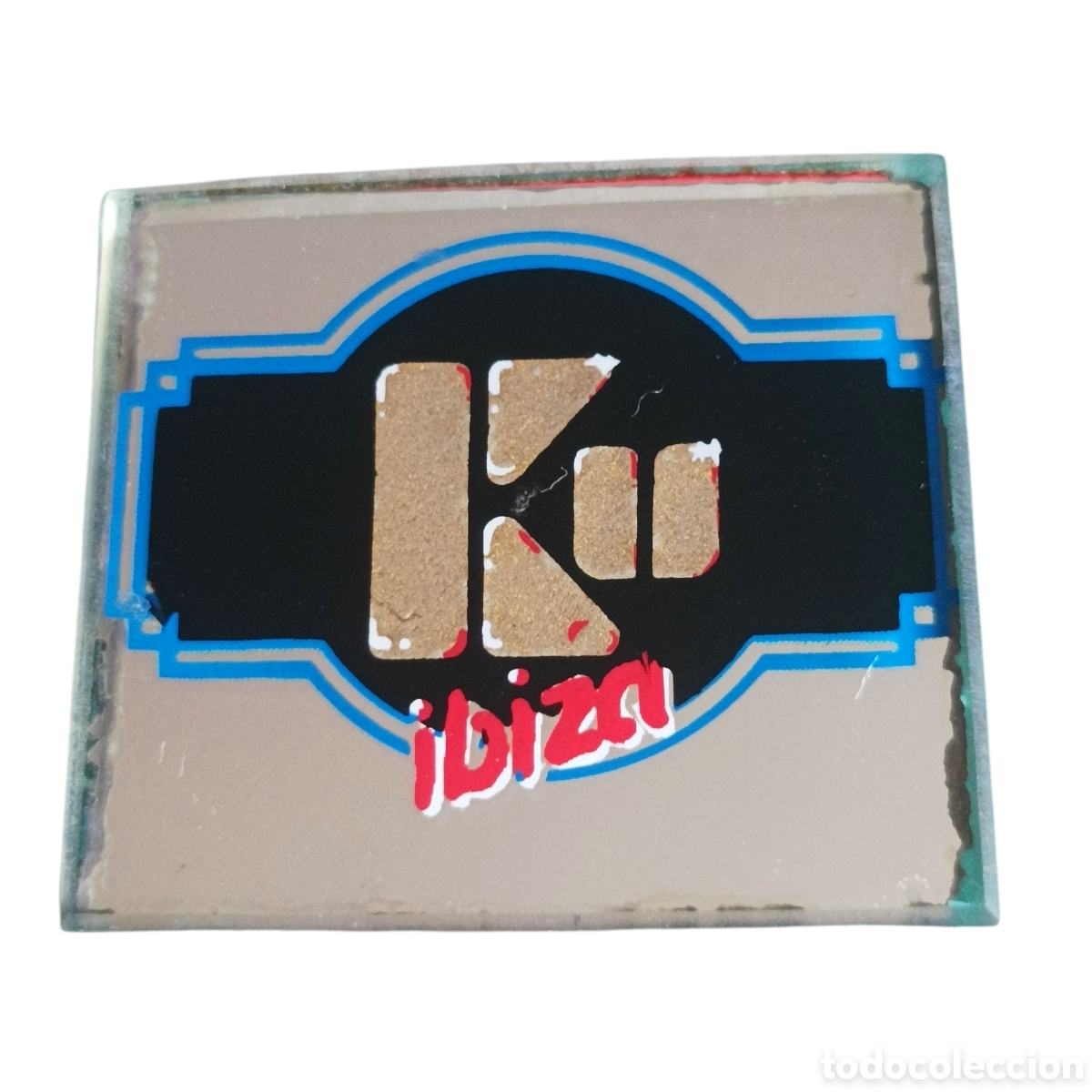 Pins de colecci&oacute;n: Antigua insignia / chapa alfiler Discoteca KU IBIZA espejo. Tama&ntilde;o 4cm x 3'5cm aprox.
