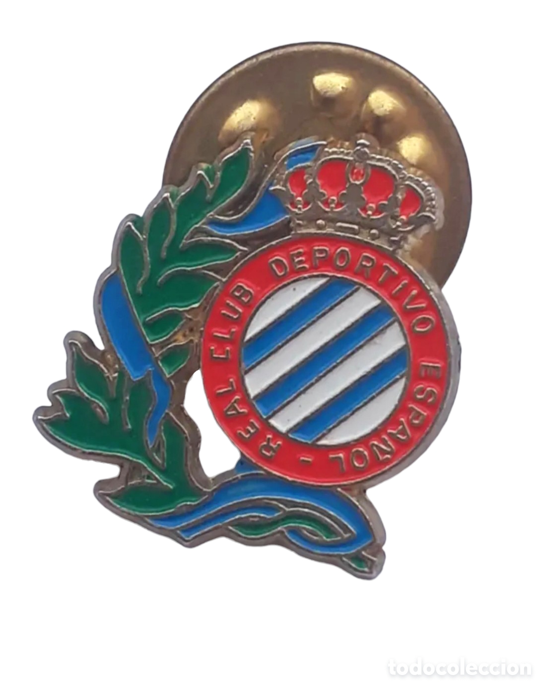 Pins de colecci&oacute;n: Antiguo y raro pin Real Club Deportivo Espa&ntilde;ol con &Ntilde; rcd espanyol de Barcelona