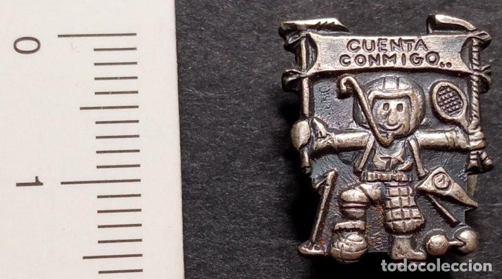 Pins de colecci&oacute;n: INSIGNIA DE OJAL - CAMPA&Ntilde;A DEPORTIVA &rdquo;CUENTA CONMIGO&rdquo;