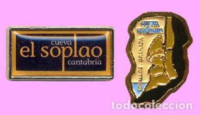 Pins de colecci&oacute;n: 2 CHAPAS - PINS DE CUEVAS TURISTICAS ESPA&Ntilde;OLAS - CUEVA - ESPELEOLOGIA