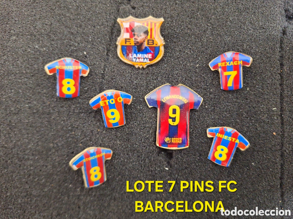 Pins de colecci&oacute;n: LOTE 7 PINS PIN CAMISETAS FC BARCELONA