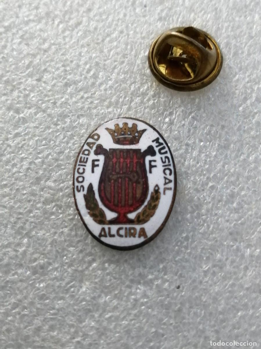 Pins de colecci&oacute;n: PINS 000 &Uacute;NICO ALZIRA SOCIEDAD MUSICAL ANTIGUO ESMALTADO FF TUNA ORFEON MUSICA ARPA DISTINTIVO