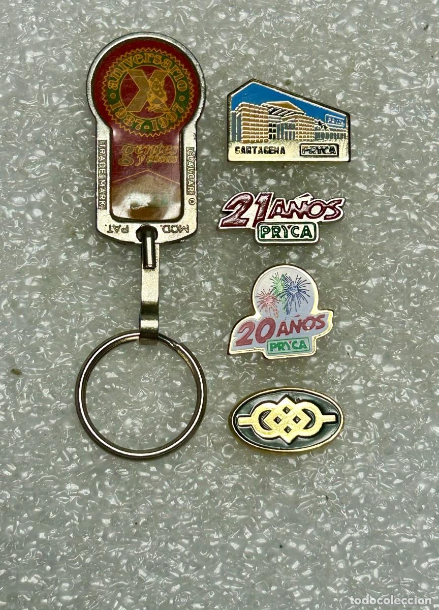 Pin's de collection: 4023.Lote de 4 pin y 1 llavero de los hipermercados Pryca