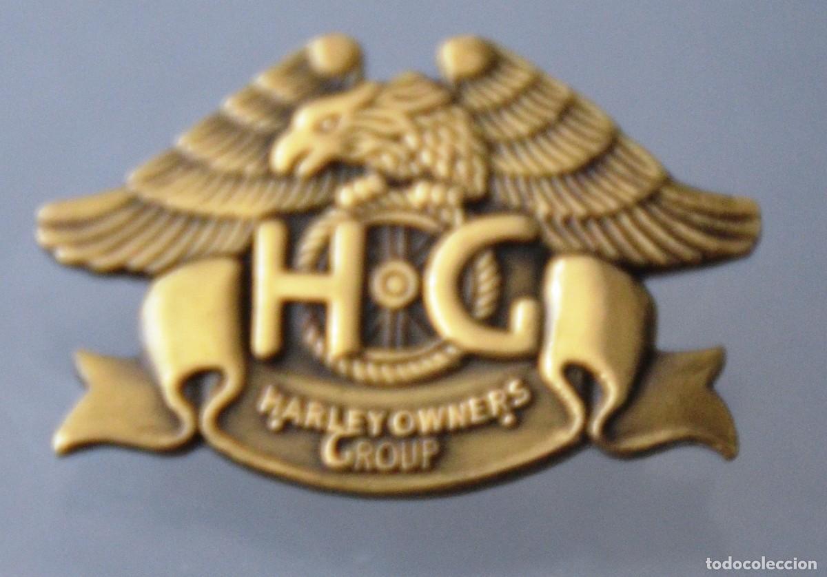 Pins de colecci&oacute;n: PIN DOBLE ANCLAJE OFICIAL HARLEY OWNERS GROUP - MARCA EN REVERSO