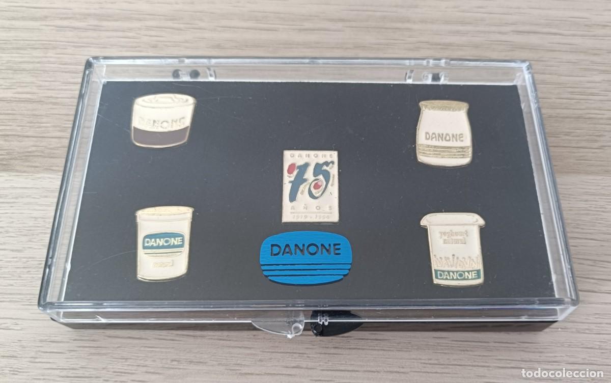 Pins de colecci&oacute;n: Estuche 5 Pins DANONE 75 Aniversario 1919 1994