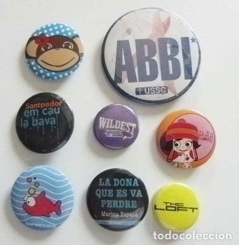 Collection pins: LOTE CHAPAS CON IMPERDIBLE VARIADO - PEZ ABBI CABEZA DE MONO THC LOFT NI&Ntilde;A CHAPA CHAPITA -NO ES PIN