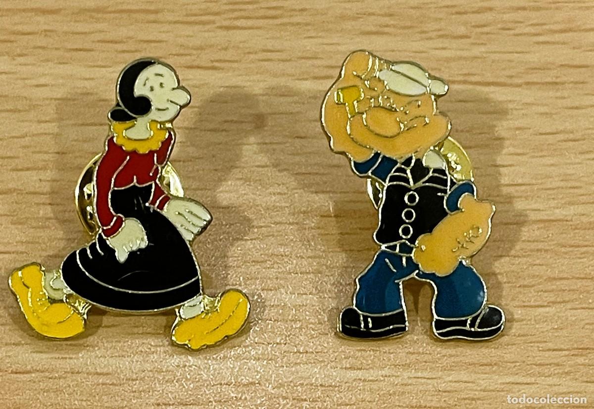 Pins de colecci&oacute;n: LOTE DE 2 PINS - POPEYE SALUDANDO A SU NOVIA OLIVIA OLIVO