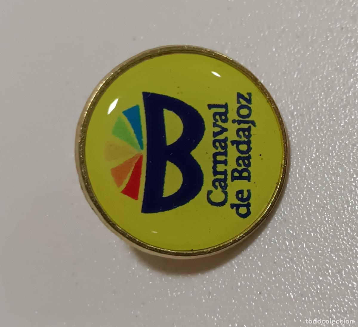 Pins de cole&ccedil;&atilde;o: Pin logotipo redondo logotipo carnavales Logo carnaval de Badajoz fiestas extremadura antifaz