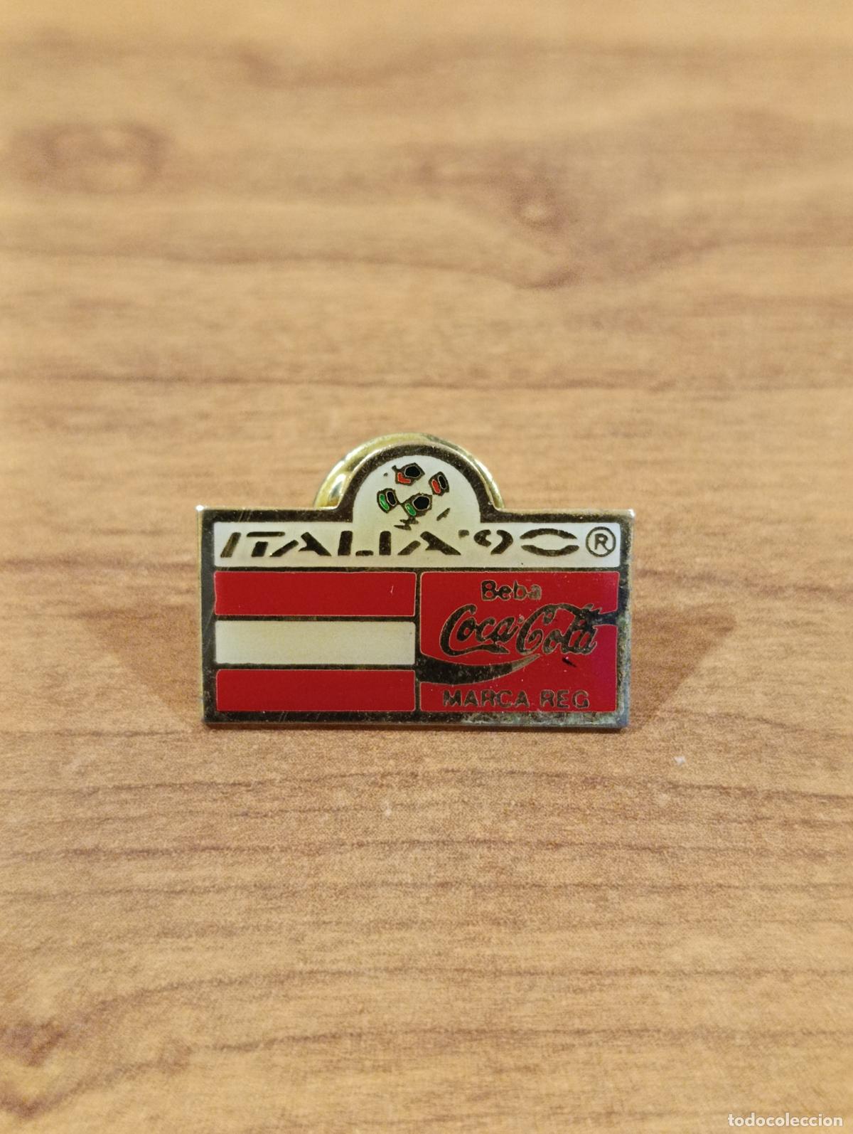 Collection pins: PIN COCA COLA DEPORTE MUNDIAL ITALIA 90 BANDERA HUNGR&Iacute;A