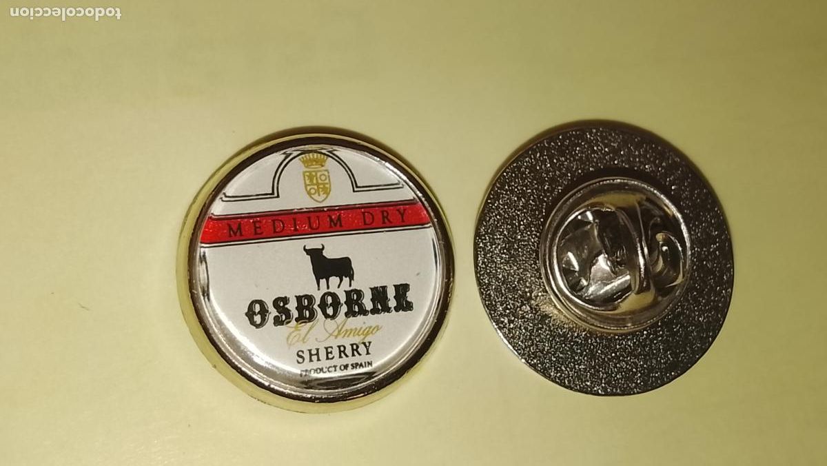Pins de colecci&oacute;n: pin redondo metal - bodegas Osborne jerez C&aacute;diz vinos