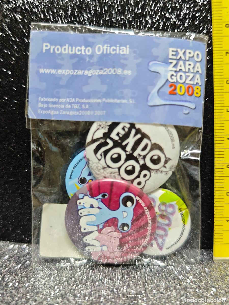 Pins de colecci&oacute;n: LOTE 4 CHAPAS PINS EXPO ZARAGOZA 2008