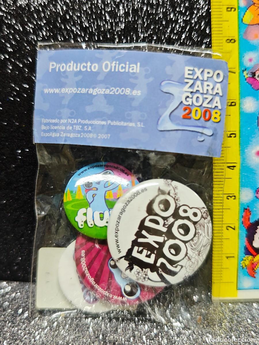 Pins de colecci&oacute;n: LOTE 4 CHAPAS PINS EXPO ZARAGOZA 2008