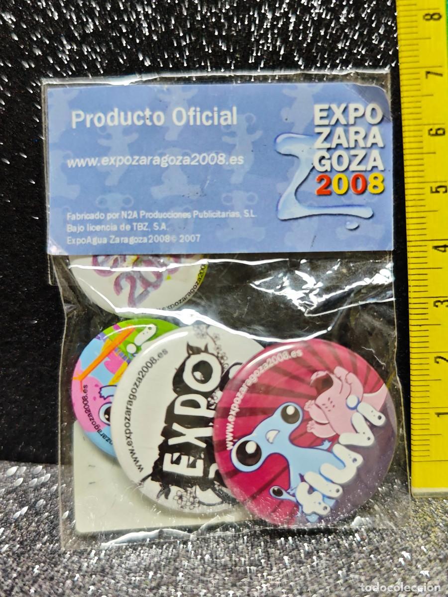 Pins de colecci&oacute;n: LOTE 4 CHAPAS PINS EXPO ZARAGOZA 2008