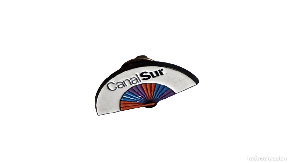 Pins de colecci&oacute;n: PIN COLECCI&Oacute;N - LOGOTIPO ANTIGUO CANAL SUR TELEVISI&Oacute;N - FORMA DE ABANICO - A&Ntilde;OS 80/90 - RETRO