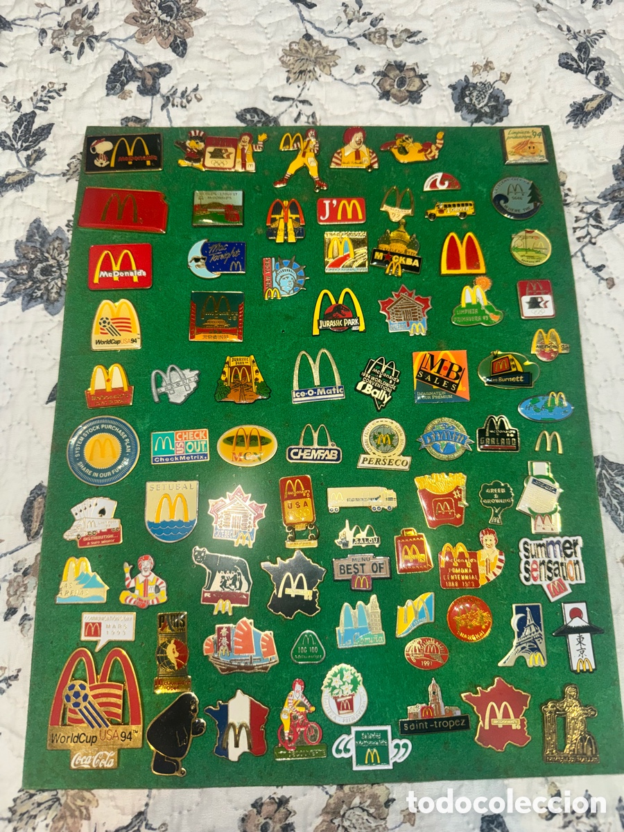Pins de colecci&oacute;n: Colecci&oacute;n de m&aacute;s de 70 pins originales McDonald&rsquo;s a&ntilde;os 80 y 90