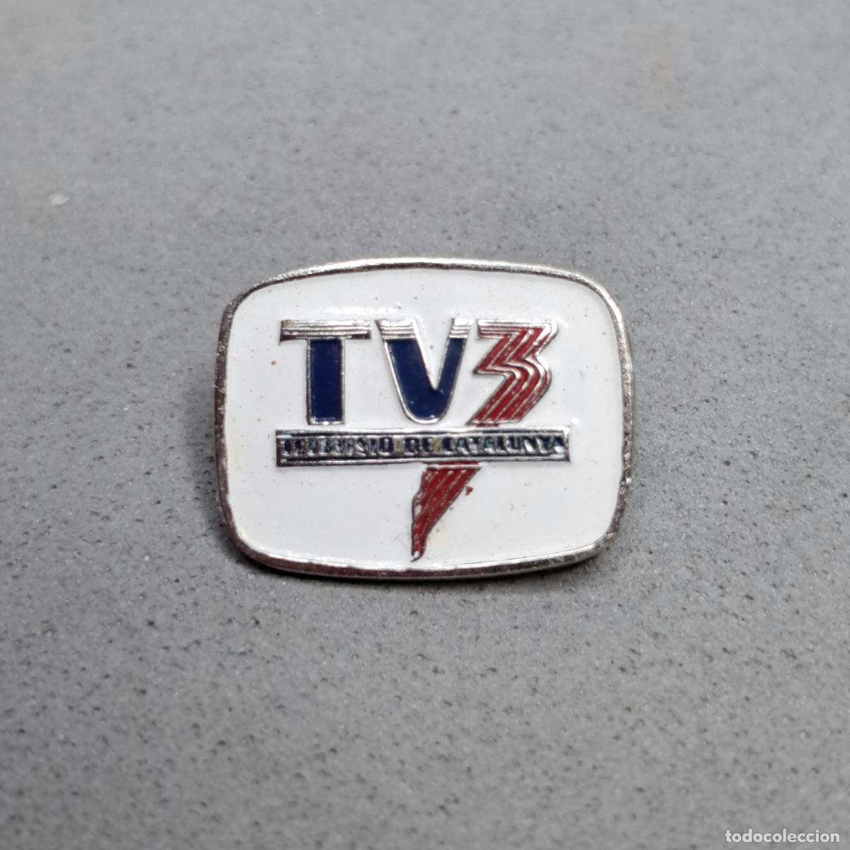 Pins de colecci&oacute;n: Antigua indignia de alfiler de TV3, a&ntilde;os 1983 a 1993. Televisi&oacute; de Catalunya