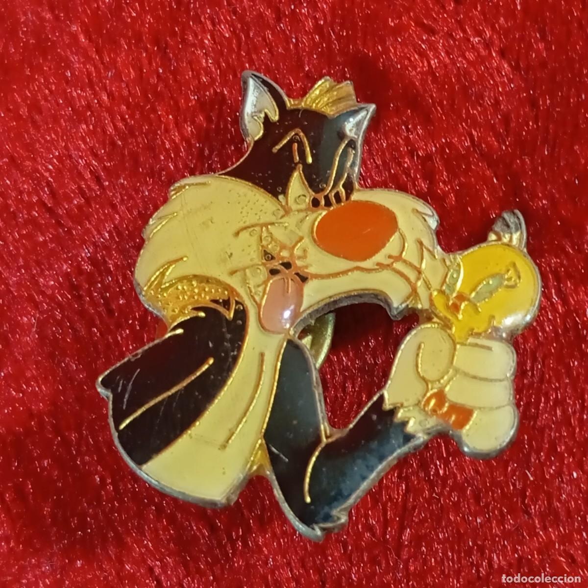 Pins de colecci&oacute;n: ANTIGUO PIN - GATO SILVESTRE Y PIOL&Iacute;N - LOONEY TUNES - WARNER BROS- VINTAGE - ESMALTADO - RARO / 589