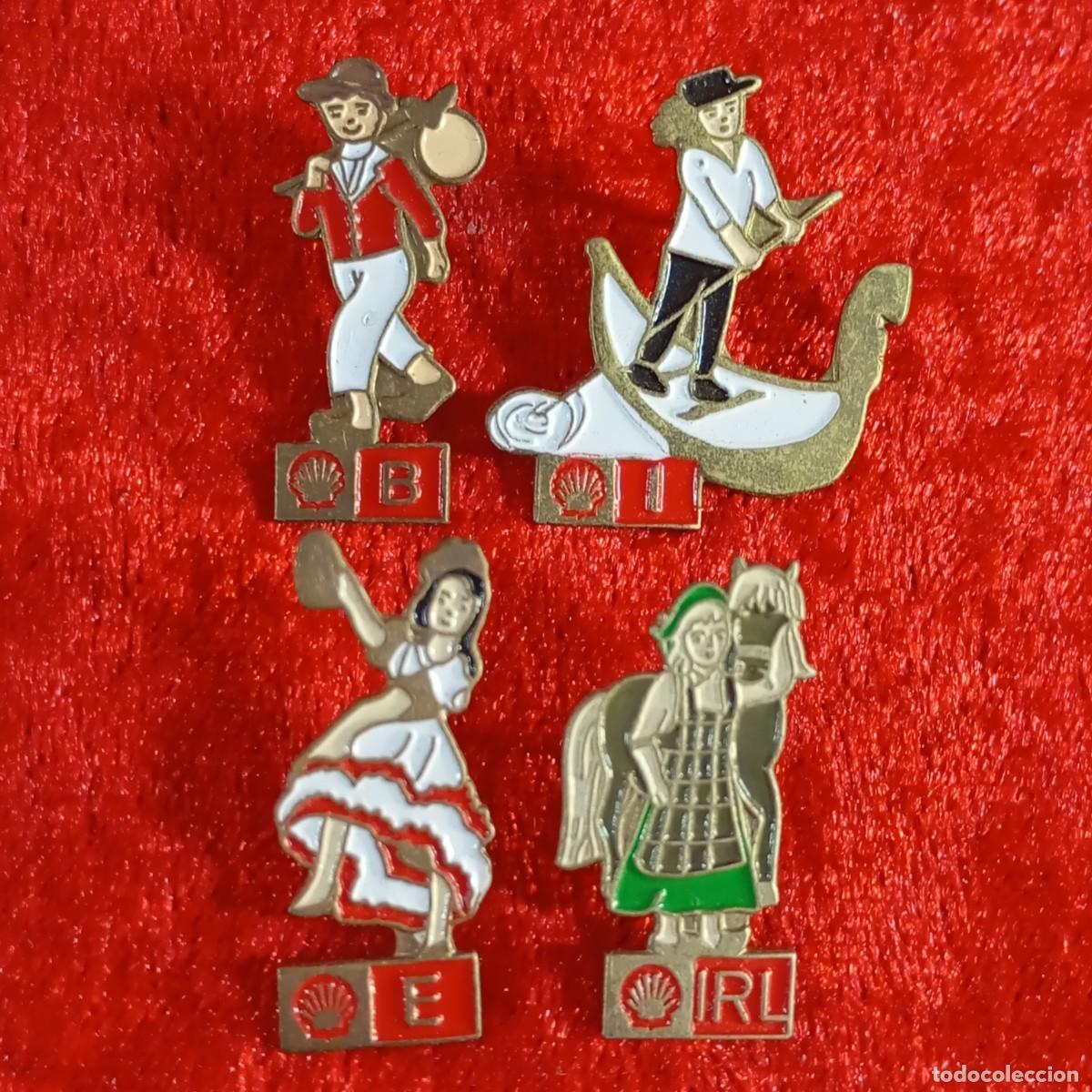 Pins de colecci&oacute;n: LOTE 4 PINES - RECORRE EUROPA PIN A PIN - SHELL - 1992 - B&Eacute;LGICA, ITALIA, ESPA&Ntilde;A, IRLANDA / 631