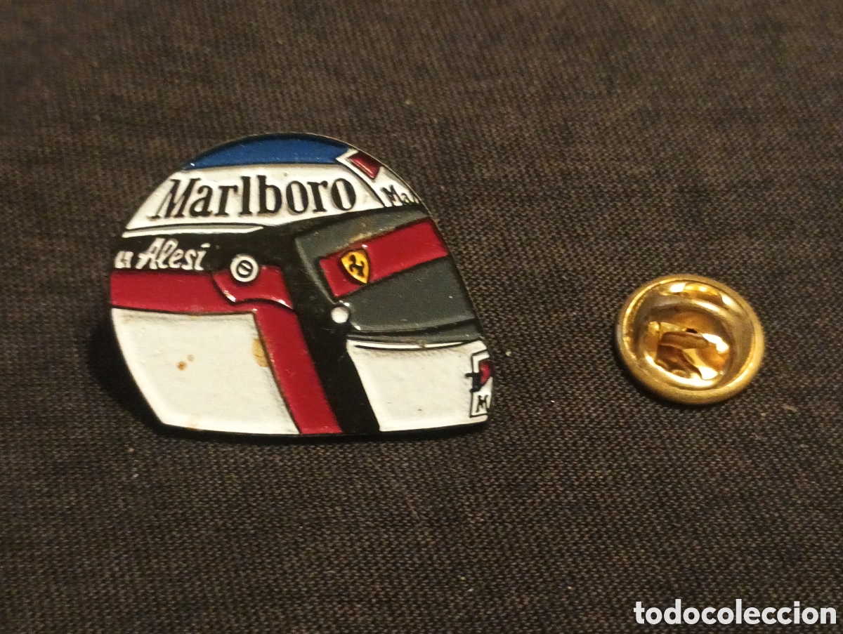 Pins de colecci&oacute;n: Pins insignia con pincho y cierre casco moto piloto