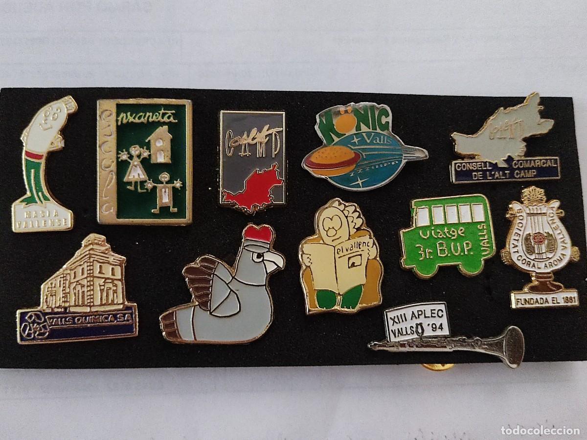 Pins de colecci&oacute;n: LOTE DE 11 PINS DE VALLS (TARRAGONA), VARIOS TEMAS