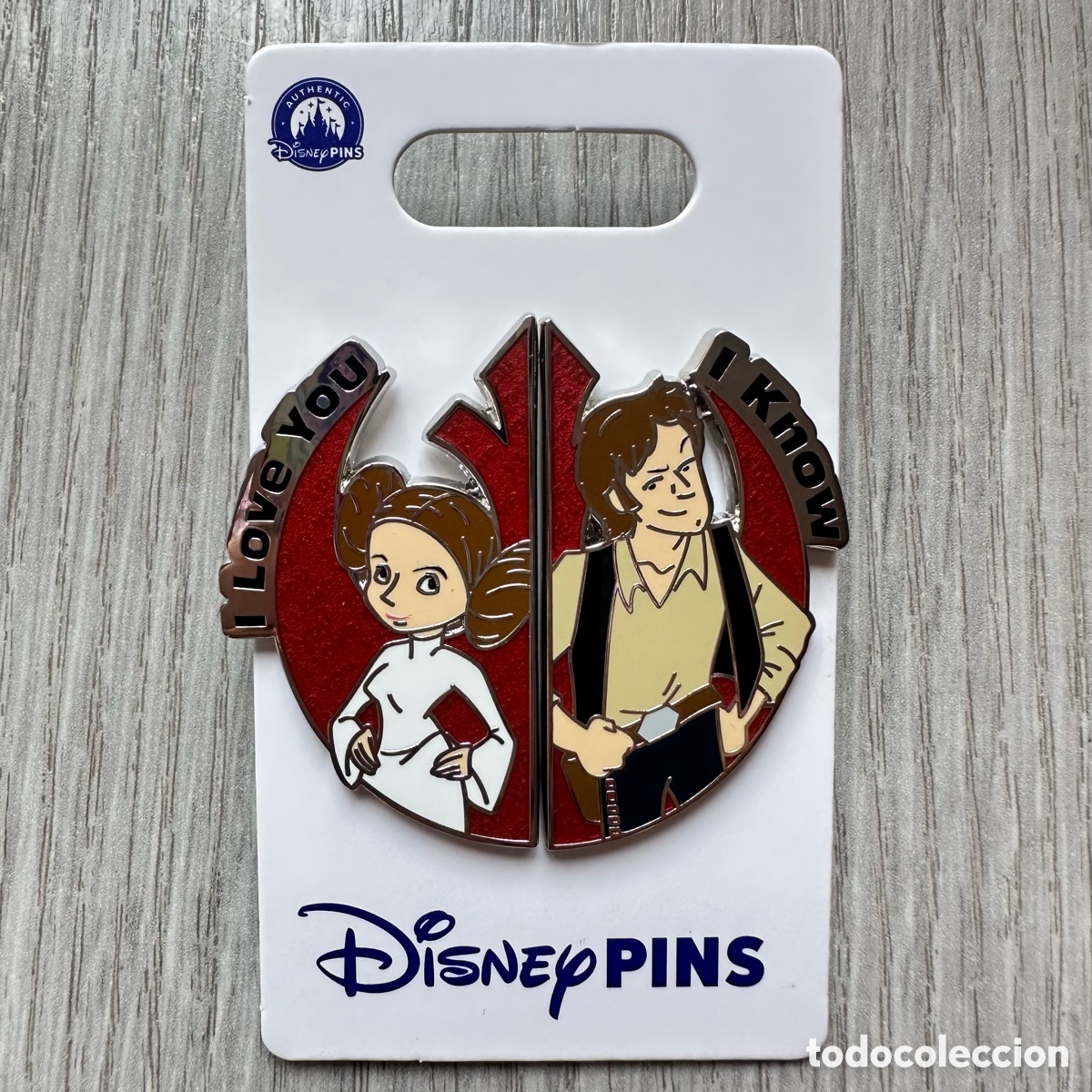Pins de colecci&oacute;n: Set pins princesa Leia y Han Solo, Star Wars, Disney Store.