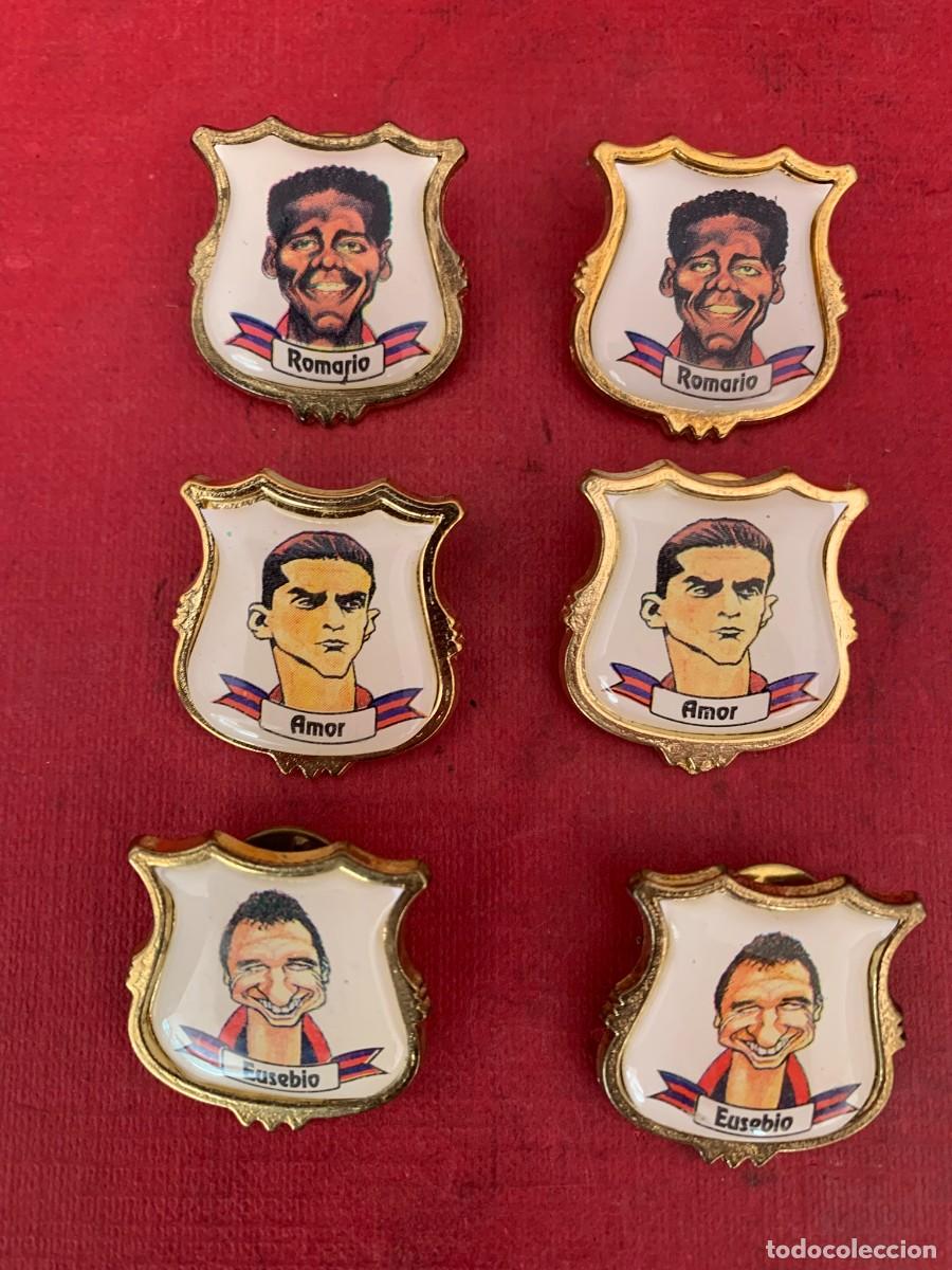 Pins de colecci&oacute;n: PIN CARICATURA ROMARIO, AMOR y EUSEBIO FUTBOL CLUB BARCELONA 6uds
