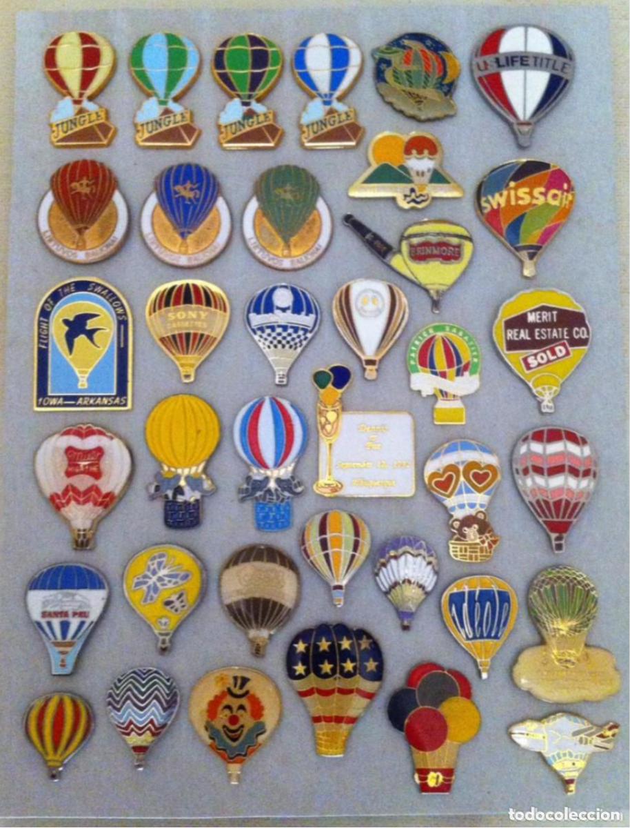 Pins de colecci&oacute;n: LOTE 37 ANTIGUOS PIN O PINS GLOBOS AEROSTATICOS