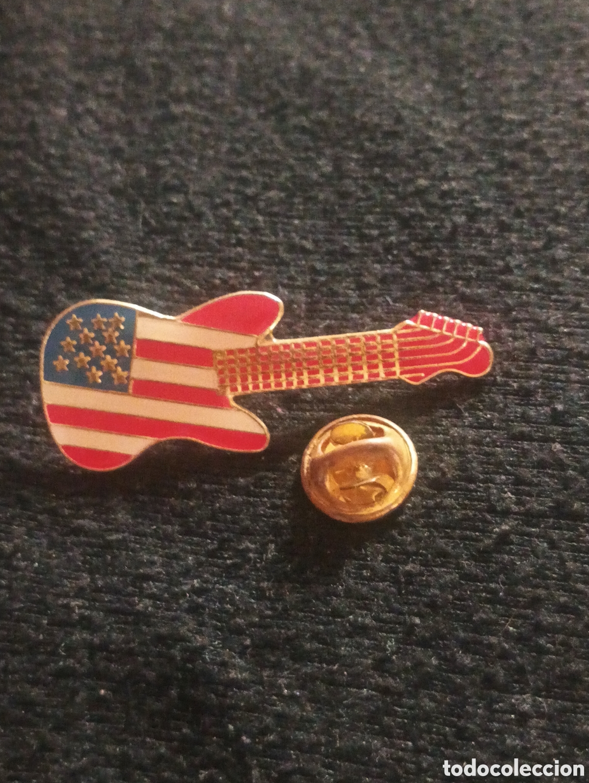 Pins e Spille di collezione: Pins insignia con pincho y cierre guitarra bandera estados unidos