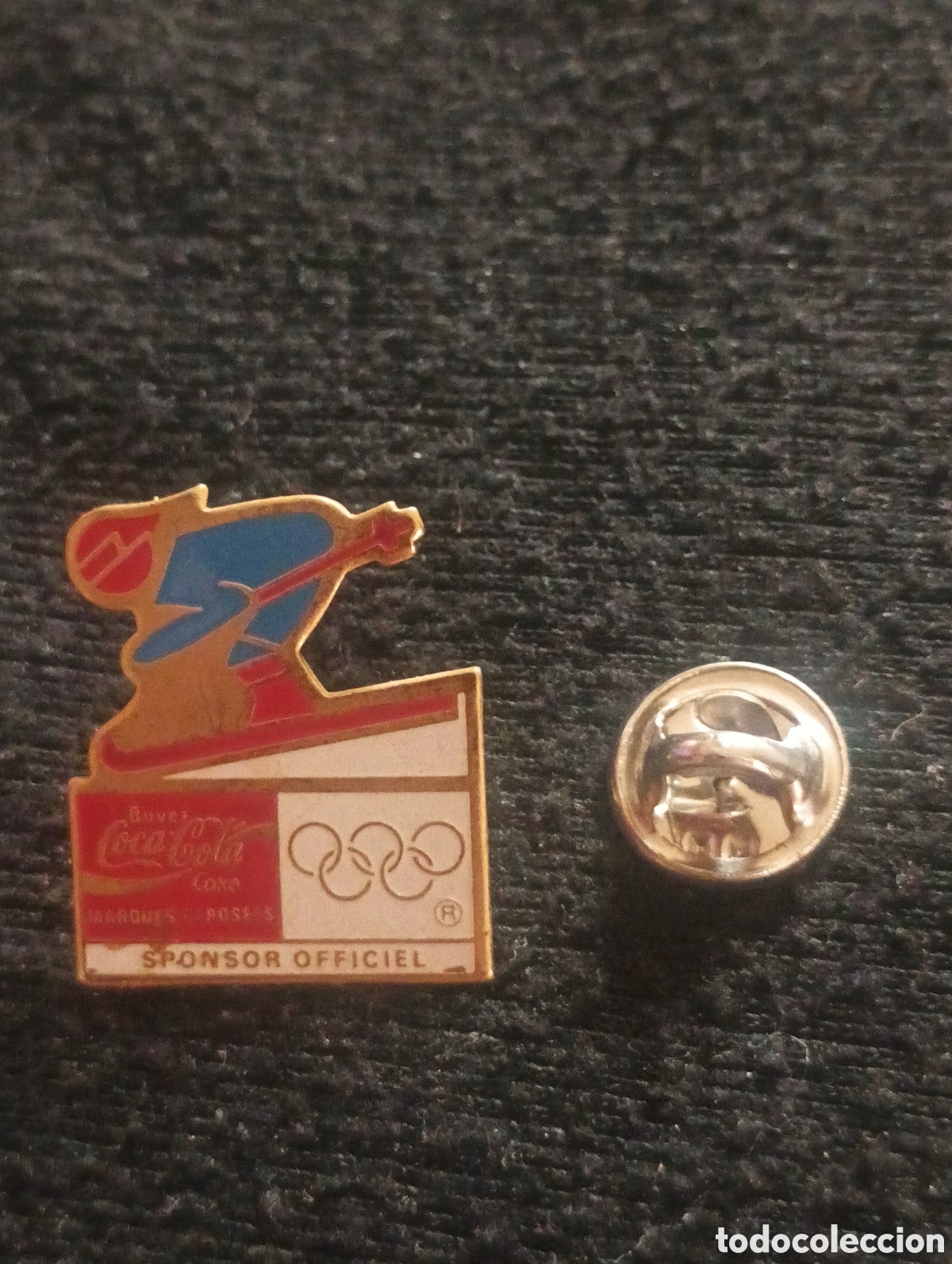 Pins e Spille di collezione: Pins insignia con pincho y cierre olimpiadas inverno esqu&iacute; Cocacola coca cola