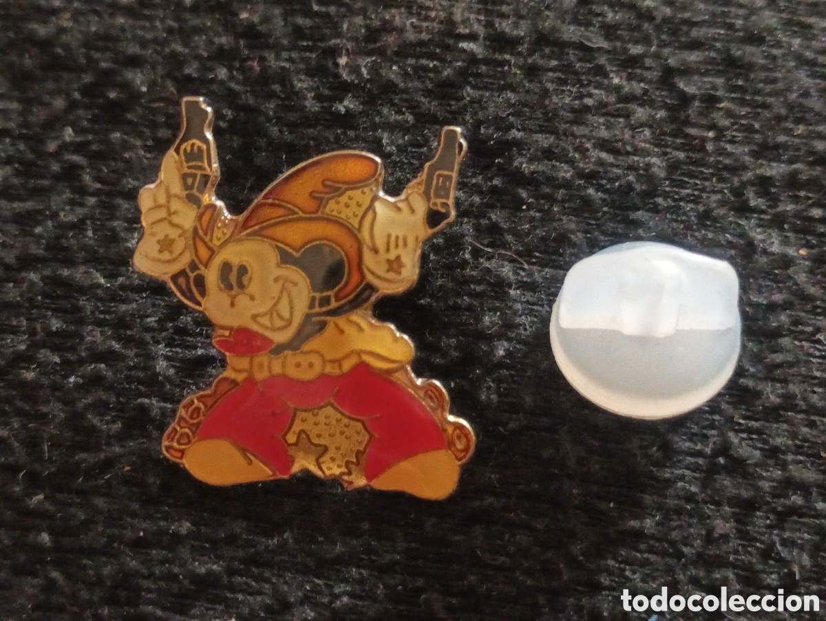 Pins de colecci&oacute;n: Pins insignia con pincho y cierre Mickey mouse pistolero vaquero