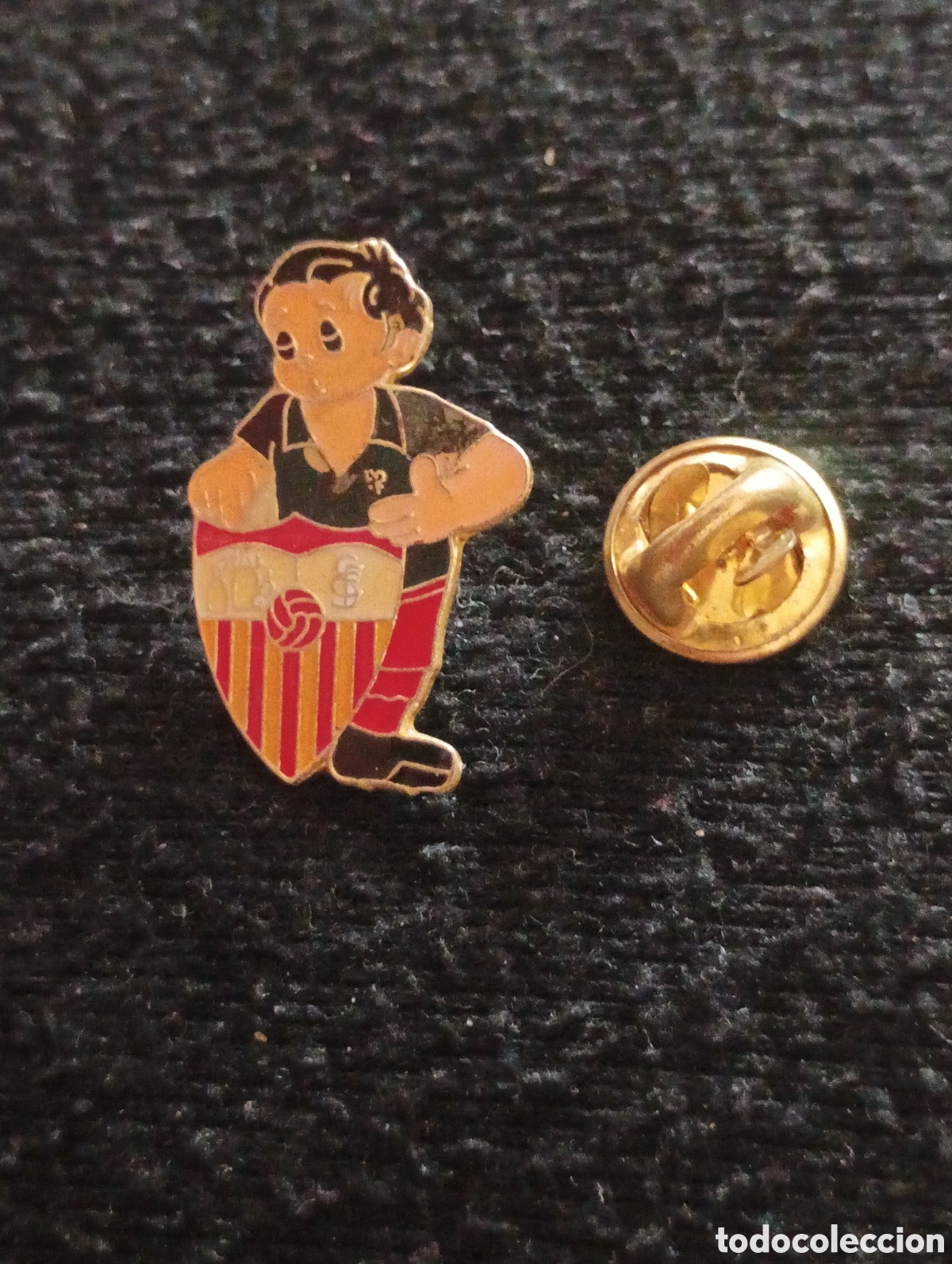 Pin's de collection: Pins insignia con pincho y cierre forofito escudo del sevilla