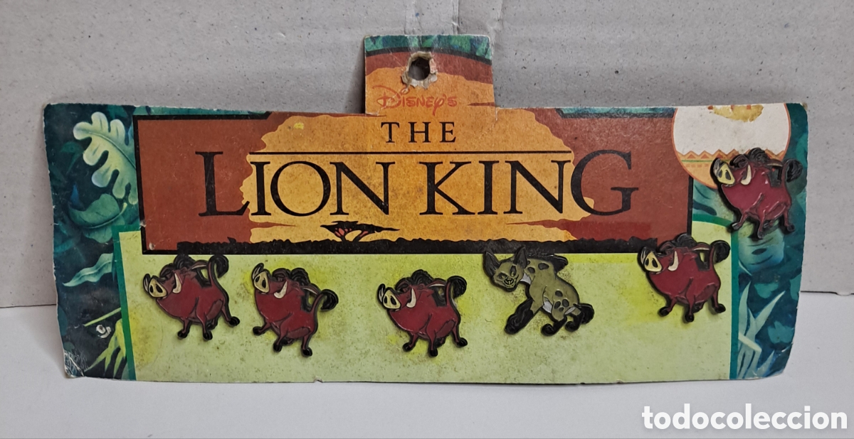 Pins de colecci&oacute;n: LOTE 6 PINS REY LE&Oacute;N. NUEVOS. DISNEY. 5 PINS JABAL&Iacute; PUMBA + 1 PIN HIENA. THE LION KING.
