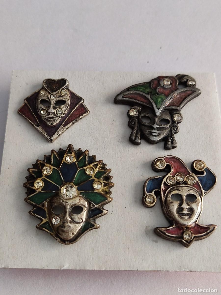 Pins de colecci&oacute;n: LOTE DE 4 PINS DE MASCARAS DE CARNAVAL - EN RELIEVE