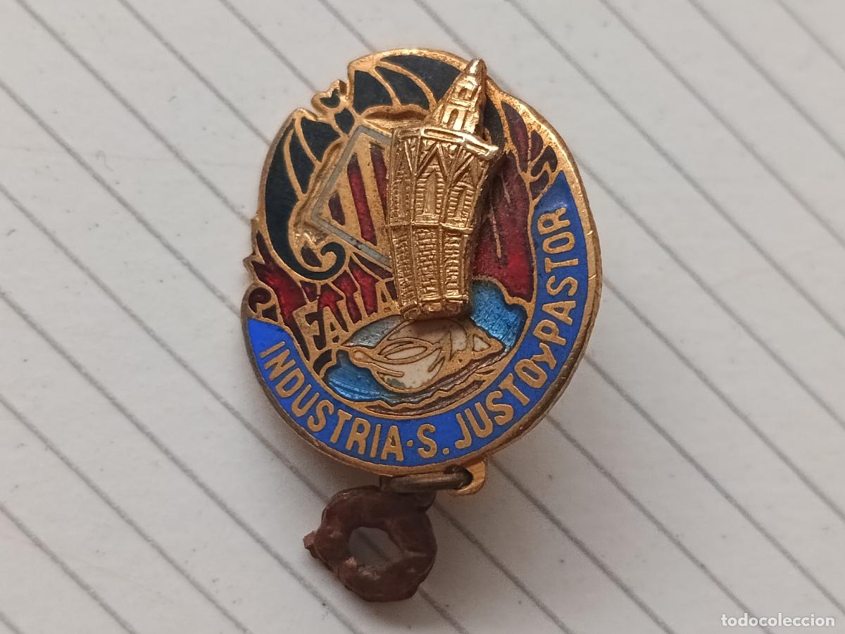 Sammlung von Pins: Fallas de Valencia. Insignia de imperdible Falla Industria Santos Justo y Pastor