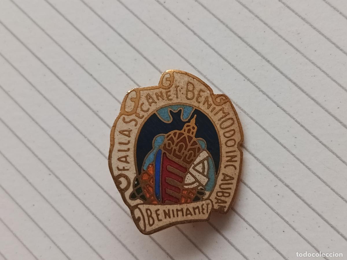 Pins de colecci&oacute;n: Fallas de Valencia. Insignia de imperdible Falla Secanet Benimod&oacute;, Benimamet