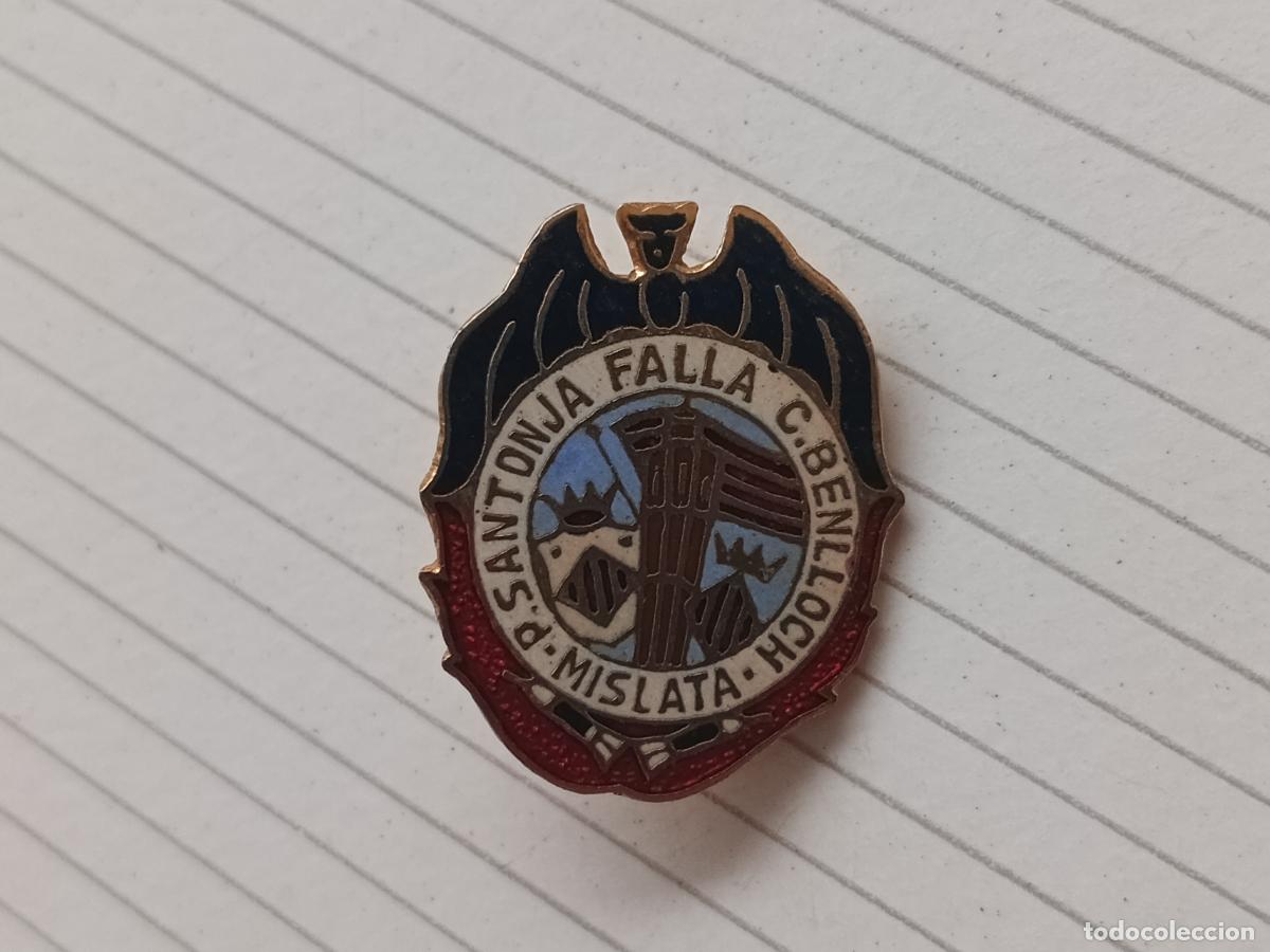 Collection pins: Fallas de Valencia. Insignia de imperdible Falla Santonja C. Benlloch, Mislata