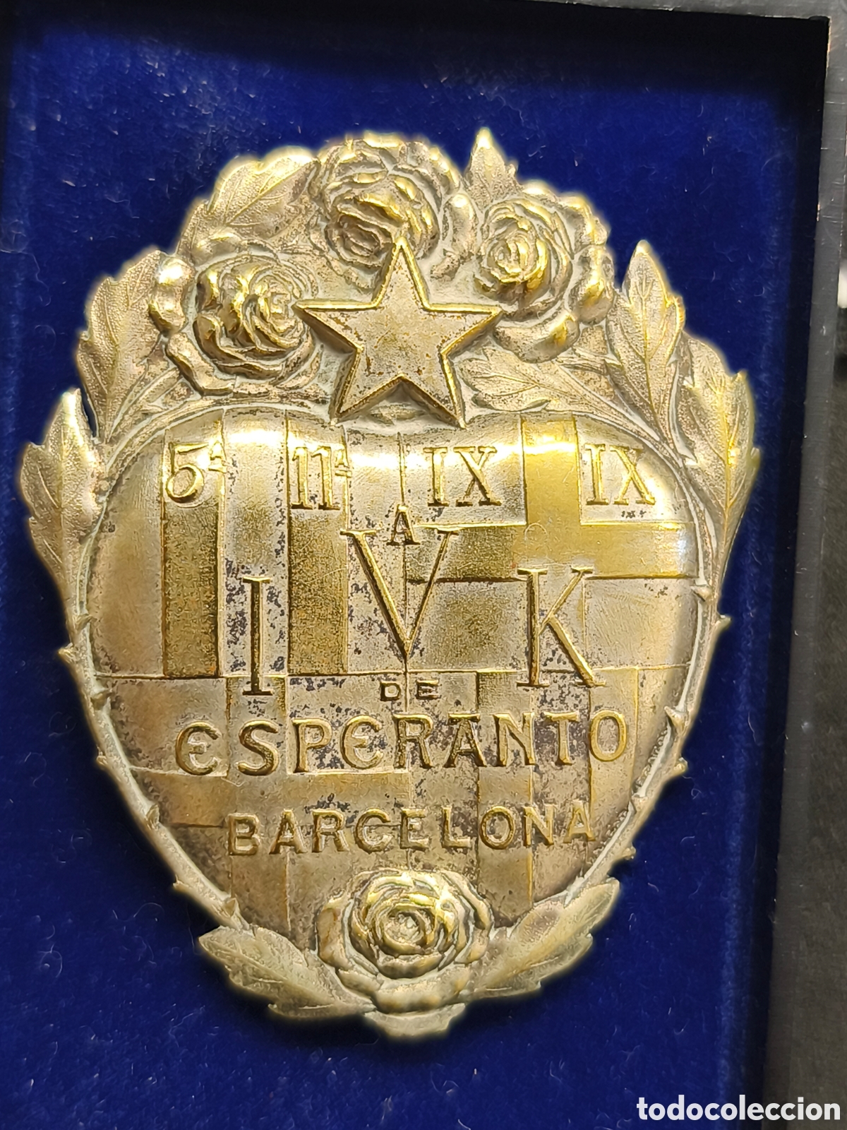 Pins de colecci&oacute;n: 1909 - Emblema del V Congreso Internacional de Esperanto - Barcelona - Insignia Esperantista