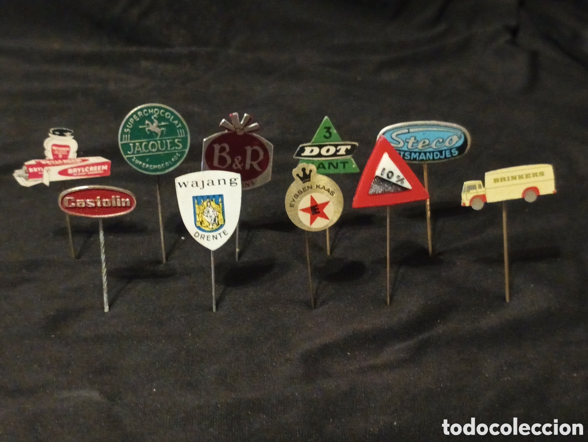 Pins de colecci&oacute;n: Lote 10 alfiler aguja pins a&ntilde;os 60 se&ntilde;al tr&aacute;fico cami&oacute;n marcas lote 1