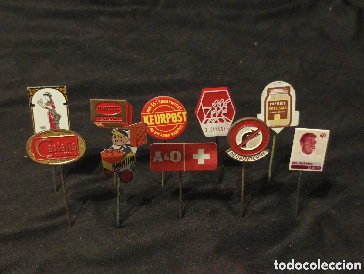 Pins de colecci&oacute;n: Lote 10 alfiler aguja pins a&ntilde;os 60 futbol futbolista c jamin se&ntilde;al de trafico lote 2
