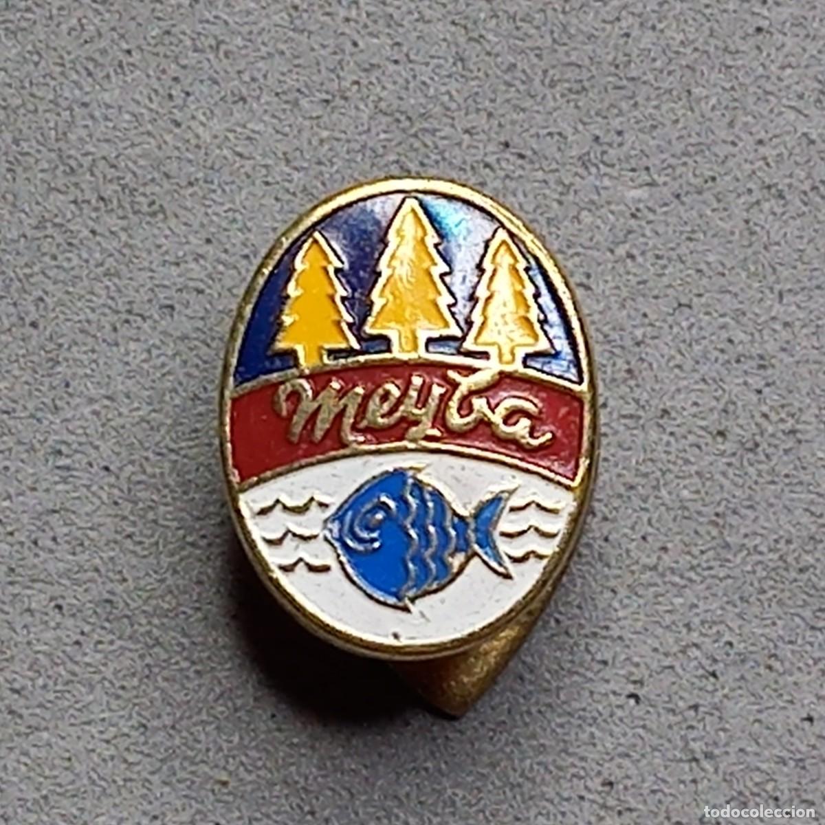 Pins de colecci&oacute;n: Antigua insignia a&ntilde;os 60 para ojal, publicidad de MEYBA