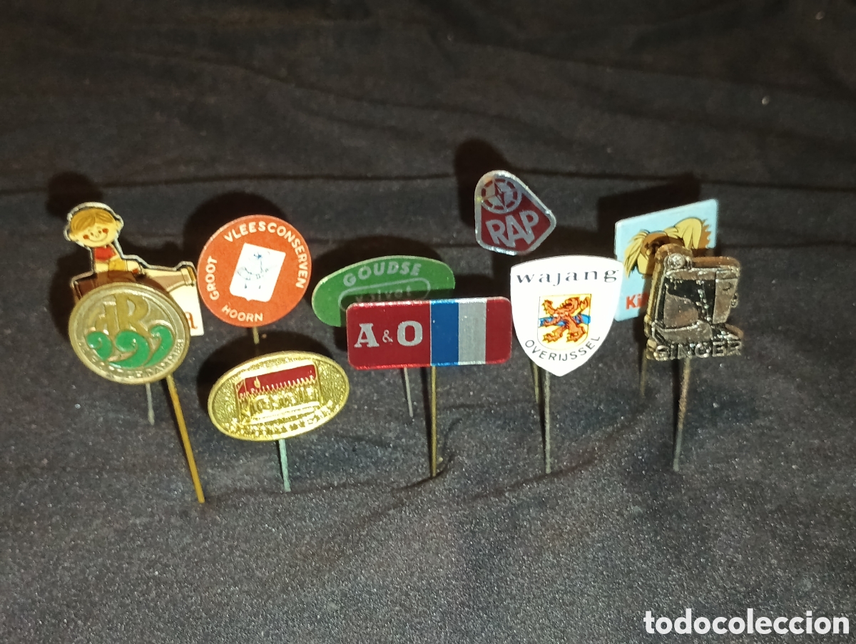 Pins de colecci&oacute;n: Lote 10 alfiler aguja pins a&ntilde;os 60 singer m&aacute;quina de coser escudo de armas lote 10