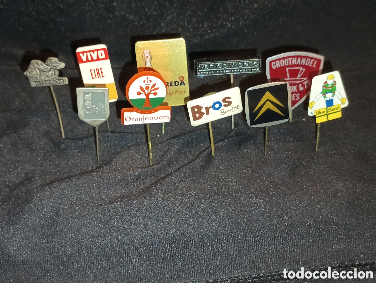 Sammlung von Pins: Lote 10 alfiler aguja pins a&ntilde;os 60 coche Citroen blue band vivo breda lote 13