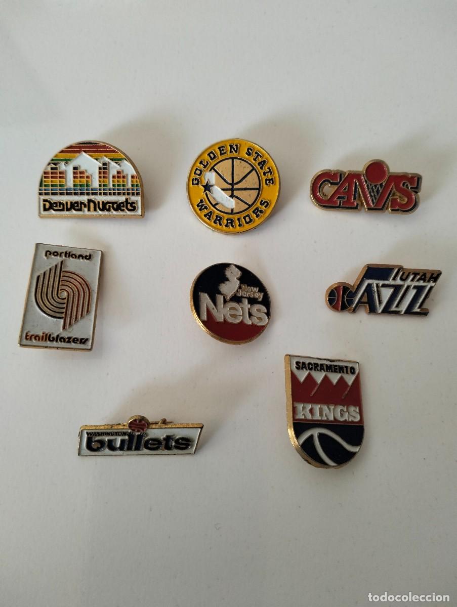 Pins de colecci&oacute;n: 8 vintage 1990 NBA pin