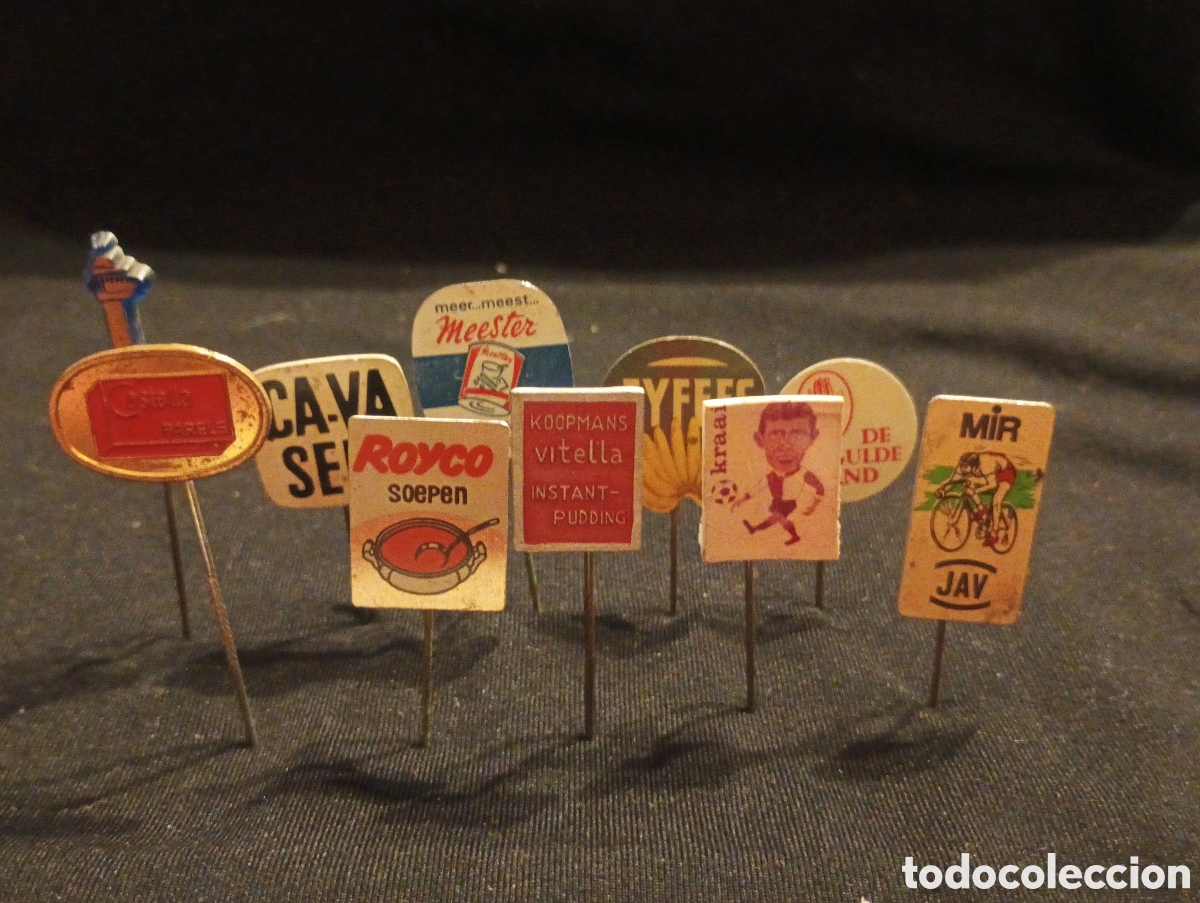 Pins de colecci&oacute;n: Lote 10 alfiler aguja pins a&ntilde;os 60 ciclista futbol futbolista marcas publicidad lote 20