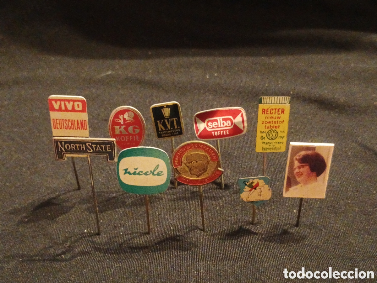 Pins de colecci&oacute;n: Lote 10 alfiler aguja pins a&ntilde;os 60 lote 21