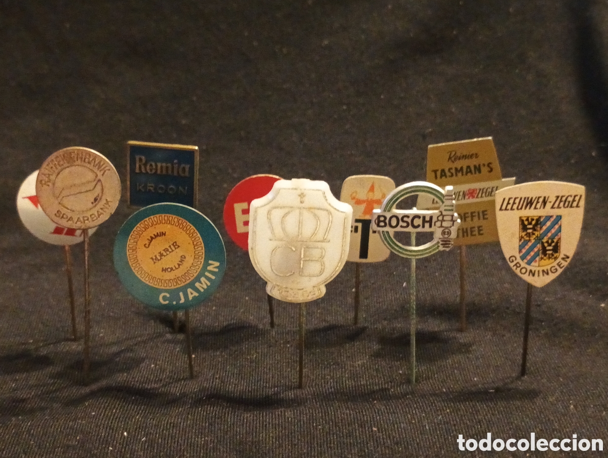 Pins de colecci&oacute;n: Lote 10 alfiler aguja pins a&ntilde;os 60 escudo Bosch buj&iacute;a motor c jamin publicidad lote 30