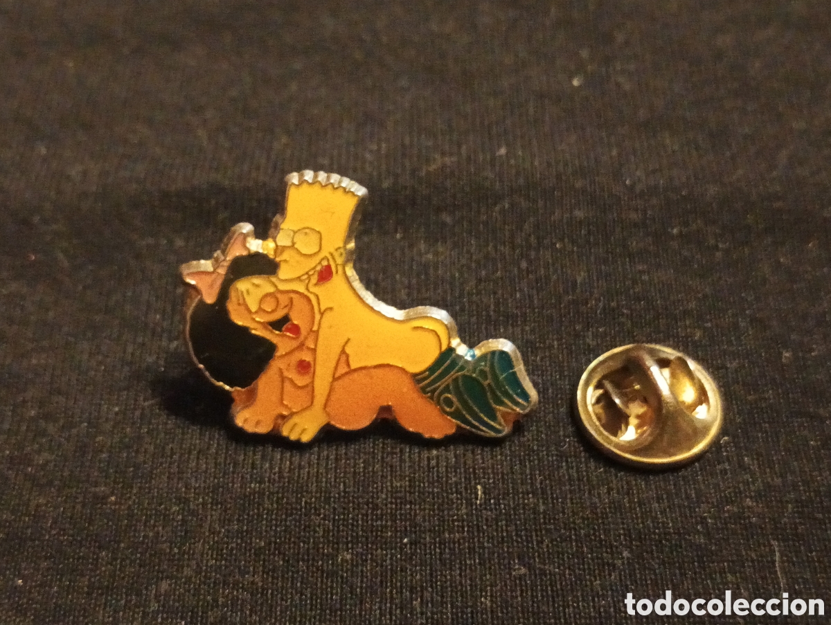 Pins de colecci&oacute;n: Pins insignia con pincho y cierre er&oacute;tico bart Simpson y mafalda
