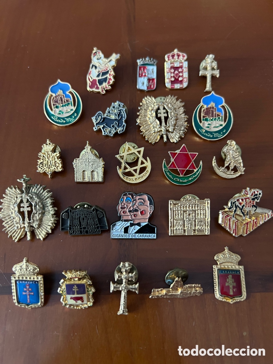 Pins de colecci&oacute;n: LOTE DE PIN PINS DE CARAVACA DE LA CRUZ FIESTAS MOROS Y CRISTIANOS TEMPLETE PLAZA DE TOROS ESCUDOS